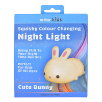Squishy Cute Bunny Night Light - Soft LED Bedside Lamp