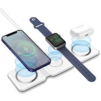 3 in 1 Wireless 15W Qi Fast Charging Foldable Station for Apple Mag Safe