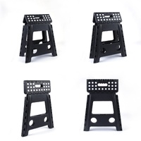Large Portable Foldable Plastic Stool Black Camping