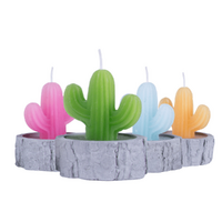 4 Pcs Simulation Cactus Candle Tea Light Home Decor