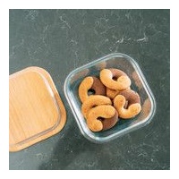 6 Piece Bamboo Glass Food Containers with Lids