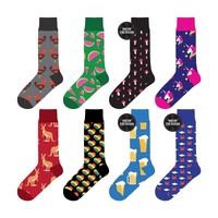 Colourful Funny Dress Socks 8 Pairs Size 5-13 Unisex