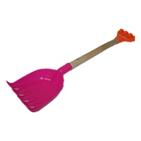 2x Toy Rake with Wooden Handle Kids Garden Tool