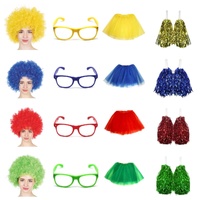 School House Carnival Costume Kit Blue - Wig Glasses Tutu