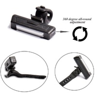 USB Rechargeable LED Bike Front Headlight Rear Tail Light Set Wide Beam