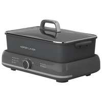 Hoper Layer 6L Electric Hot Pot Nonstick 2000W Grill Boil Simmer Fry