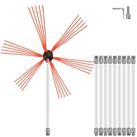 VEVOR 33ft Chimney Sweep Kit Nylon Brush 10 White Rods Flexible