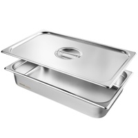 VEVOR 4 Pack Full Size Hotel Pans with Lid, 4-Inch Deep Stainless Steel