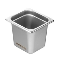VEVOR 6 Pack 1/6 Hotel Pans Stainless Steel Steam Table Pan