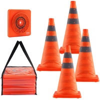 VEVOR Safety Cones 4 Pack 18 Inch Collapsible Traffic Cones with Reflective Collars
