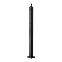 Cable Railing Post, 36x2x2 Inch Stair Railing Post, with Pre-Drilled 30° Angled Holes, Stainless Steel Cable Rail Post with Horizontal and Curved Brac