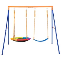 VEVOR 440lbs Swing Set A-Frame Metal with Saucer & Belt Seats
