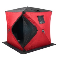 VEVOR 3-4 Person Pop-Up Ice Fishing Shelter Thermal Tent Red