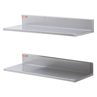 VEVOR 8.6x24 inch Stainless Steel Wall Shelf 44lbs 2-Pack Floating