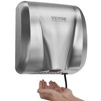Heavy Duty Commercial Hand Dryer, 1800W Automatic High Speed Stainless Steel Warm Wind Hand Blower, 220V-240V Plug In/Hardwired Two Power Options, Com
