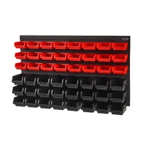 VEVOR 48-Bin Wall Mounted Storage Organizer Garage Black Red