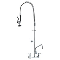 VEVOR Commercial Pre-Rinse Kitchen Faucet 47" Wall Mount Brass