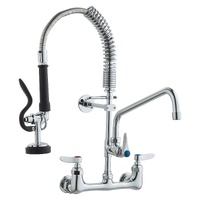 VEVOR Commercial Pre-Rinse Kitchen Faucet 21" Wall Mount Brass