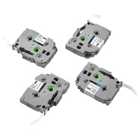 Label Maker Tape, 4 Pack, 0.47 in / 12 mm Black on White Label Maker Refills Compatible for Various Types of Brother P-Touch Labelers, Durable & Long-