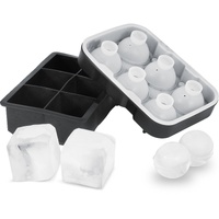 VEVOR Ice Tray Set 2-in-1 Silicone Ball & Square Cube