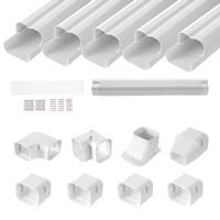 VEVOR Mini Split Line Set Cover 76.2mm x 3110mm PVC White 5 Ducts