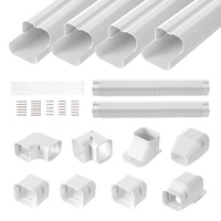 VEVOR Mini Split Line Set Cover 76.2mm x 5350mm PVC White 4 Ducts