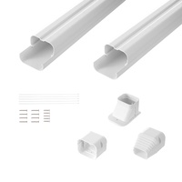 VEVOR Mini Split Line Set Cover 76.2mm x 2270mm PVC White 2 Ducts