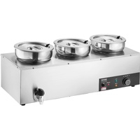 VEVOR Electric Soup Warmer 1200W 3x7.4QT Stainless Steel Commercial