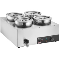 VEVOR Commercial Soup Warmer Station 4x7.4Qt Soup Kettle