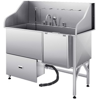 155 cm Dog Grooming Bath Tub Stainless Steel w Ramp Water Filter