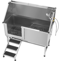 VEVOR 157.48cm Dog Grooming Washing Station Stainless Steel w/ Stairs Filter