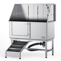 VEVOR 157cm Stainless Steel Dog Bathing Station w/ Ramp & Accessories