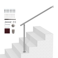 Handrails for Outdoor Steps, 39.4in / 100cm Deck Railing Kit Wall Floor Mounted, Railings for Outside Steps with Installation Kit, Hand Rails for Seni