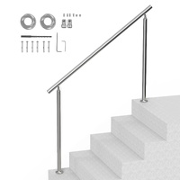 VEVOR 150cm Stainless Steel Stair Handrail 3 Crossbars Kit
