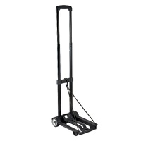 Folding Hand Truck, 49.9 kg Load Capacity, Collapsible Luggage Cart with 2 Wheels & 1 Elastic Rope, Utility Dolly Platform Cart for Airport Travel Fur