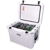 VEVOR 65qt Insulated Hard Cooler Ice Chest 6 Day Ice Retention
