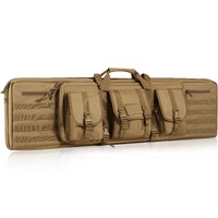 VEVOR 42 inch Tactical Double Rifle Bag, Brown Soft Case with Lockable Zipper