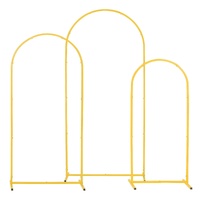 Arch Backdrop Stand, Set of 3, 1.8/1.5/1.2 m, Stable Structure, Easy Assembly, Gold Metal Arch Backdrop Stand for Wedding, Birthday Party, Graduation,
