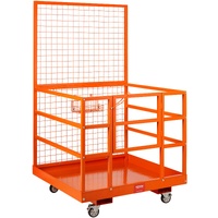 VEVOR Forklift Safety Cage Work Platform 43x45in 1400lbs with Wheels