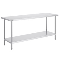 VEVOR 24x72x34 Inch Stainless Steel Prep Table Adjustable