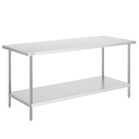 VEVOR Stainless Steel Prep Table 30x72x34 Inch Heavy Duty Worktable