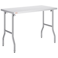 VEVOR Stainless Steel Folding Kitchen Bench 1220x610mm Commercial