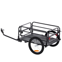 Bike Cargo Trailer, 72.5 kg Load, Heavy-Duty Bicycle Wagon Cart, Foldable Compact Storage & Quick Release with Universal Hitch, 406.4 mm Wheels, Safe 