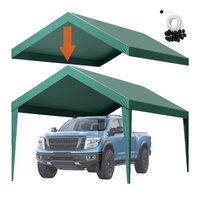 Carport Replacement Canopy, 6 x 3 m Potable Garage Tent Top Tarp, UV-Resistant & Waterproof Car Shelter Tarp, Heavy Duty Car Port Cover with Ball Bugg