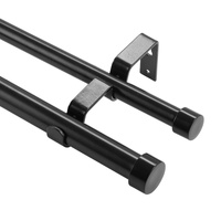 VEVOR Double Rod Curtain Rods 36-72 Inch Adjustable Black