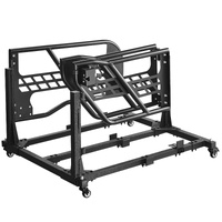 Jeep Door Storage Cart, 4 Doors Moveable Storage Cart Rack with Thickened Rubber Cushion, Sturdy Car Door Holder Cart Fit for Jeep Wrangler JK JKU JL 