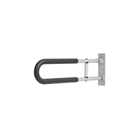 Toilet Safety Rail, 60.5 cm U-Shaped Handicap Grab Bar, Foldable Senior Safety Pole, Flip Up Toilet Grab Bars with Anti-Slip Support Handle, 136 kg Lo