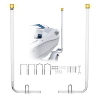 Boat Trailer Guide, 1670mm with LED Light Trailer Guide Poles, 2PCS High-Hardness Steel Guide-Ons, Wide Adjustable Trailers Guides with PVC Pipes, for