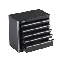 VEVOR 8.6in Metal Tool Box 5 Drawers Black Steel Portable