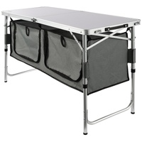 VEVOR Folding Camping Kitchen Table 3 Adjustable Heights MDF
